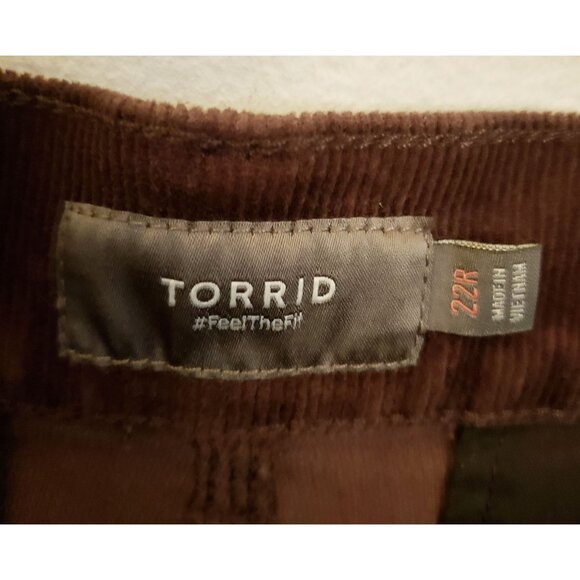 Torrid Brown Corduroy Comfort Flex High Rise Boot Cut Trouser Jean 22R EUC - Picture 9 of 10